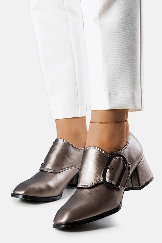 Zapatos de tacón de bloque grises Ailani