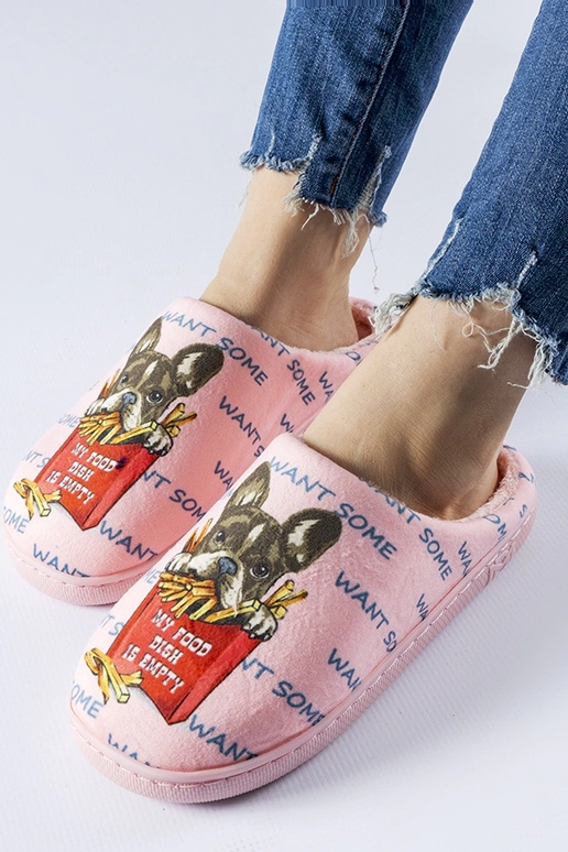 Pantuflas rosas suaves con forma de...
