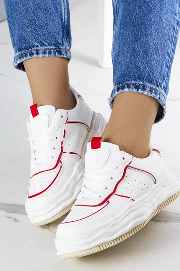 Zapatillas blancas con inserciones rojas Nettie 2