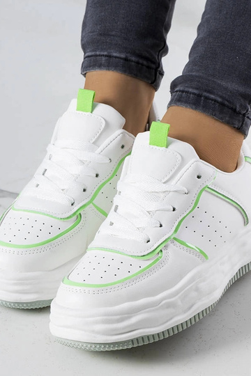 Zapatillas blancas con inserciones verdes Nettie 2