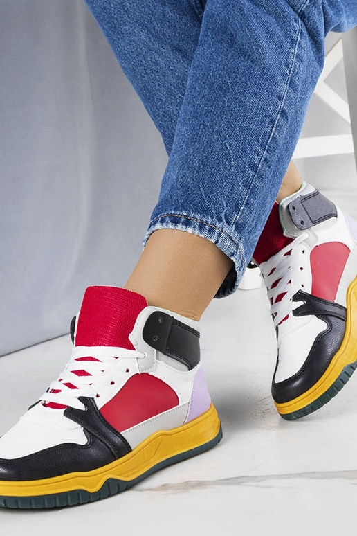 Zapatillas altas negras y rojas de...