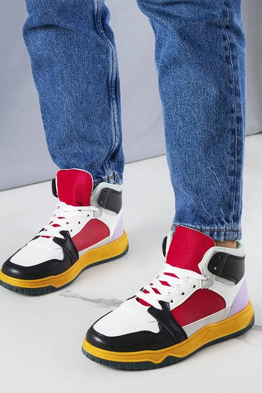 Zapatillas altas negras y rojas de...