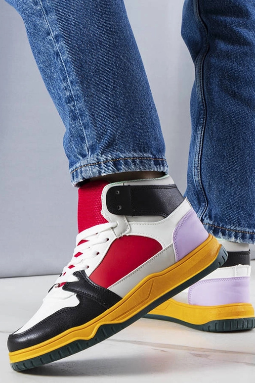 Zapatillas altas negras y rojas de...