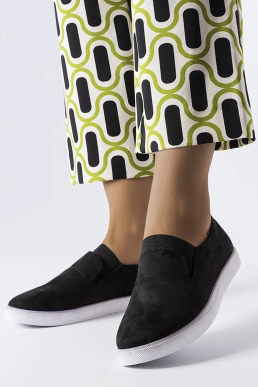 Zapatillas negras de ante sintético...