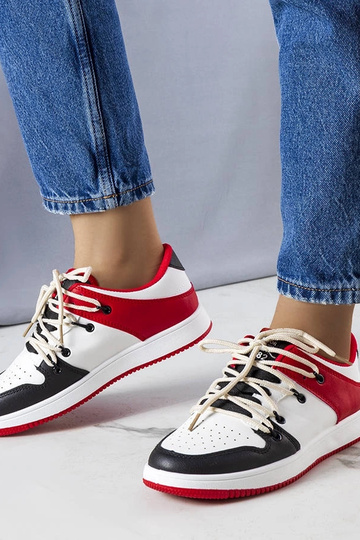 Zapatillas deportivas retro negro-rojas, "Shari"
