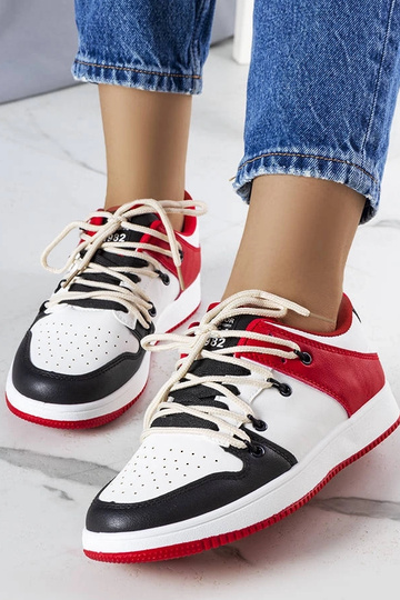 Zapatillas deportivas retro negro-rojas, "Shari" 2