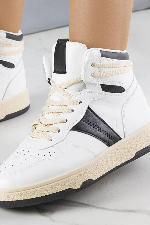 Zapatillas altas blancas y negras Robin