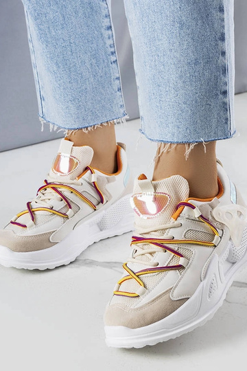 Zapatillas deportivas de material mixto beige Traci