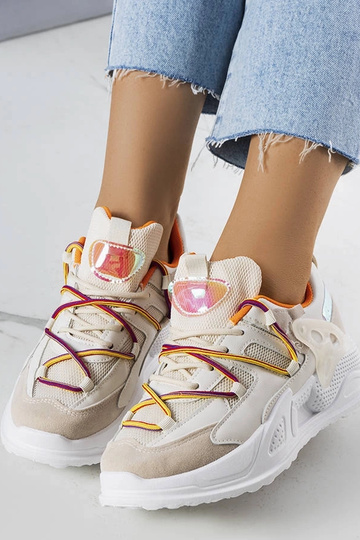 Zapatillas deportivas de material mixto beige Traci 2