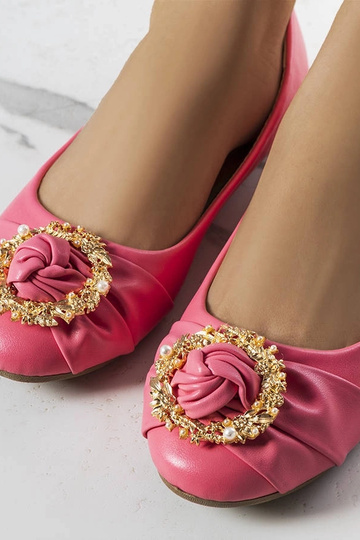 Bailarinas rosas con adorno dorado Antoinette
