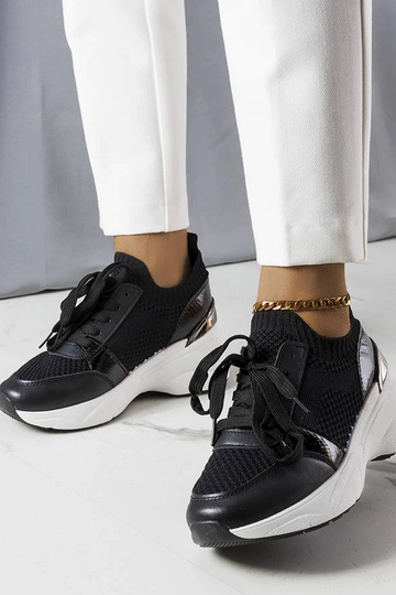 Zapatillas deportivas negras con plataforma, "Ann" 2