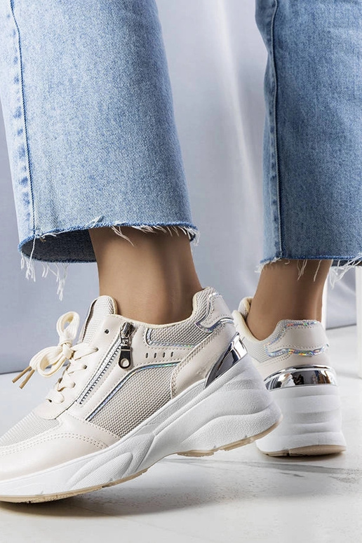 Zapatillas de cuña beige Stacey