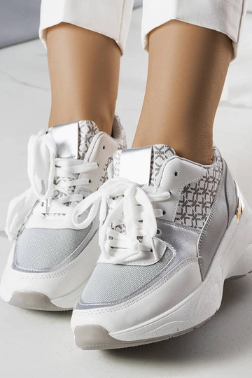 Zapatillas deportivas grises con monograma, "Lora" 2