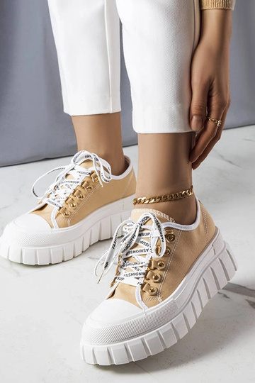 Zapatillas de plataforma Toni en color beige