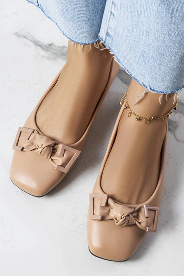 Bailarinas beige con lazo... 2