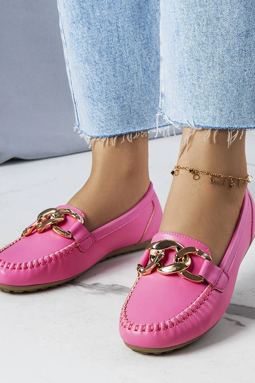 Mocasines rosas con cadena Norma