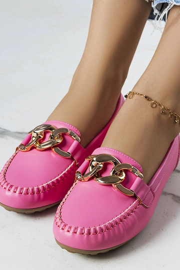 Mocasines rosas con cadena Norma 2