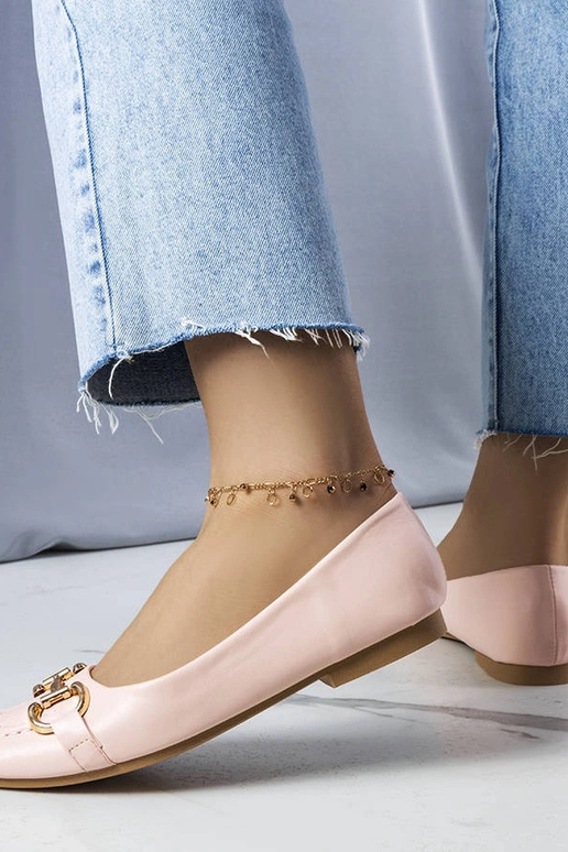 Bailarinas rosas con adorno dorado Iris Bailarinas rosas con adorno dorado Iris