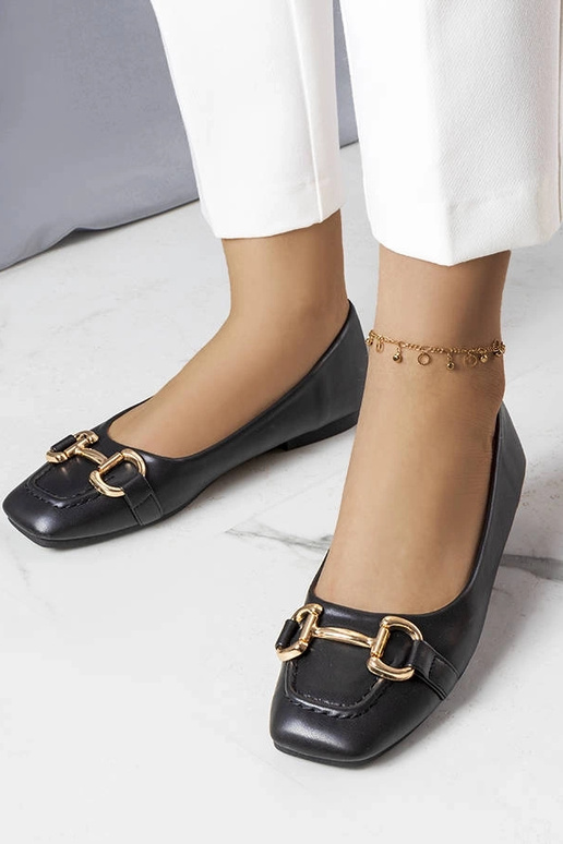 Bailarinas negras con decoración Iris... Bailarinas negras con decoración Iris...