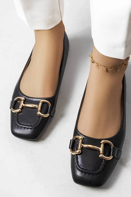 Bailarinas negras con decoración Iris... Bailarinas negras con decoración Iris...