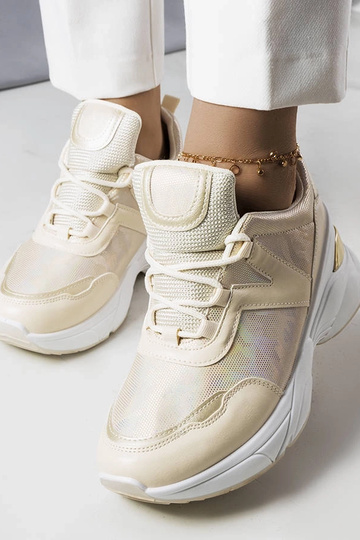 Zapatillas beige con aplicaciones metalizadas Ruais 2