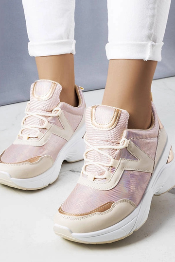 Zapatillas rosas con aplicaciones metalizadas Ruais