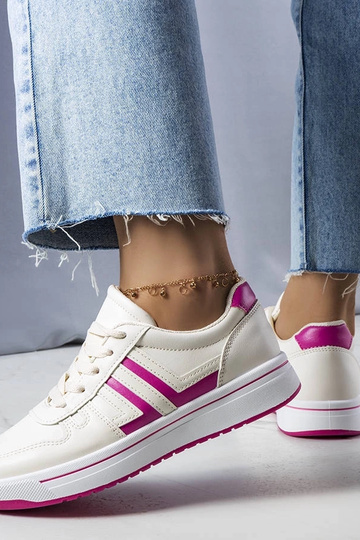 Zapatillas color crema con inserciones rosas Olympia 2