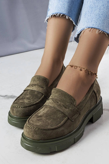 Botines verdes de ecocuero, "Alacoque" 2