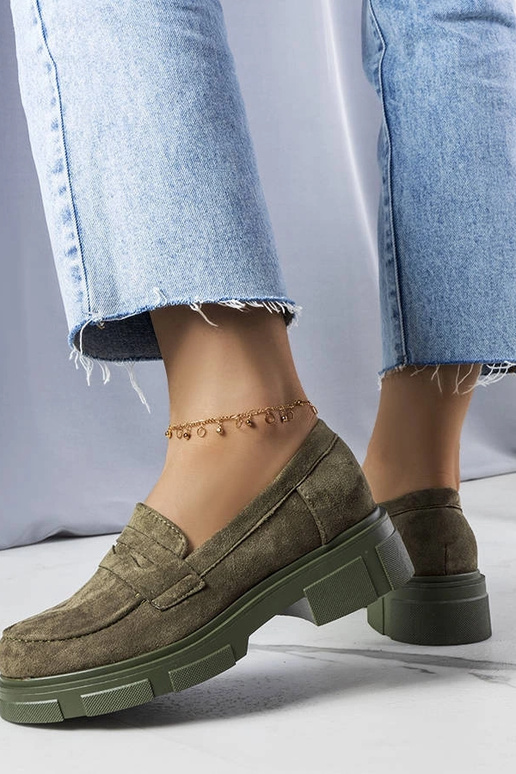 Botines verdes de ecocuero, "Alacoque"