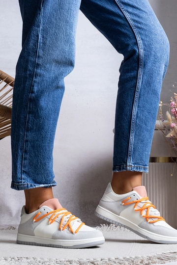 Zapatillas de mujer grises, zapatillas con cordones, Arcobaleno