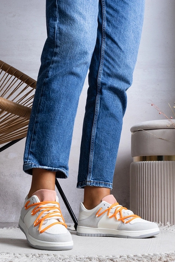 Zapatillas de mujer grises, zapatillas con cordones, Arcobaleno 2