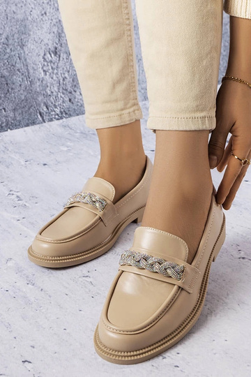 Mocasines beige con...