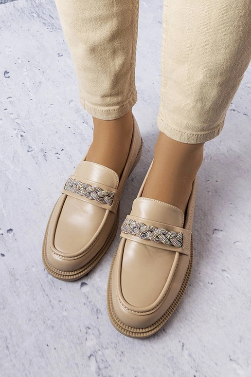 Mocasines beige con circonitas Colette