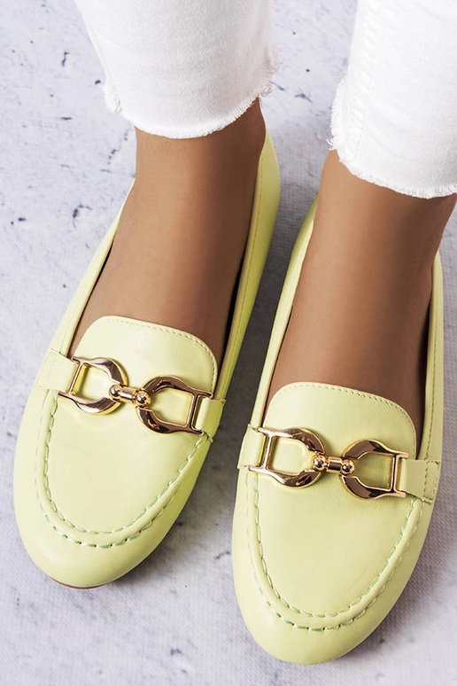 Mocasines verdes con hebilla, "Sauvé"