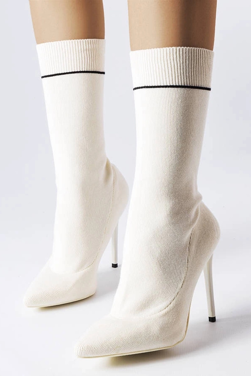 Botas blancas con tacón alto de...