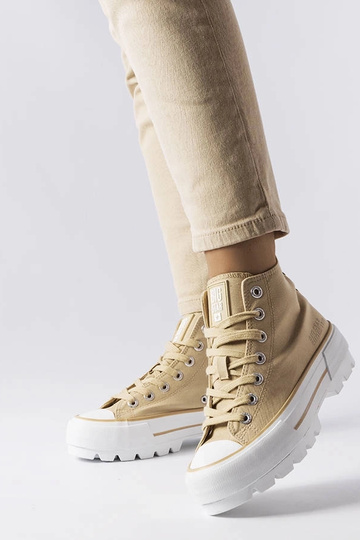 Zapatillas deportivas altas para mujer Big Star beige LL274160