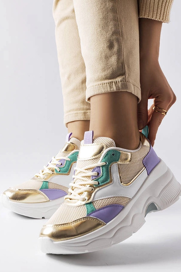 Zapatillas blancas y doradas para mujer Séguin