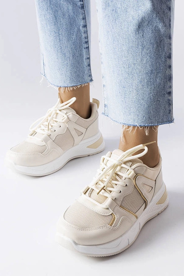 Zapatillas deportivas de mezcla de materiales en color beige Caya