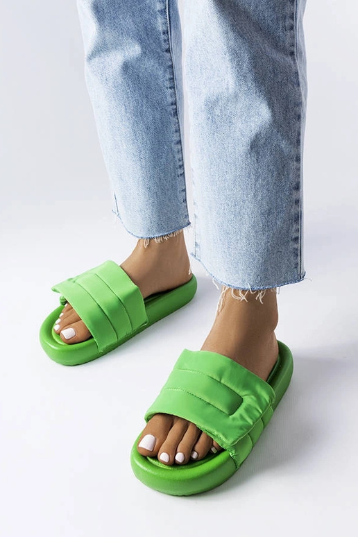 Chanclas verdes con velcro Aleron