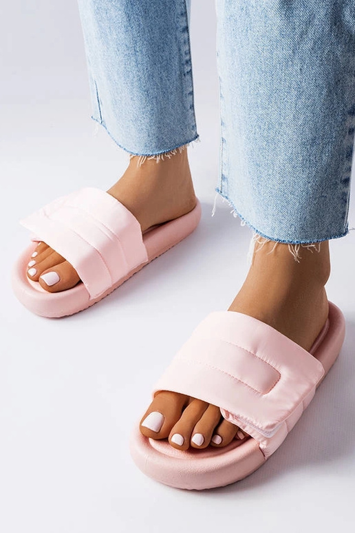 Chanclas rosas con velcro de Aleron