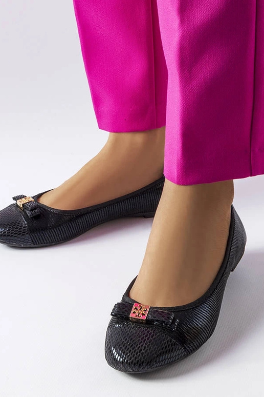 Bailarinas elegantes negras con lazo...