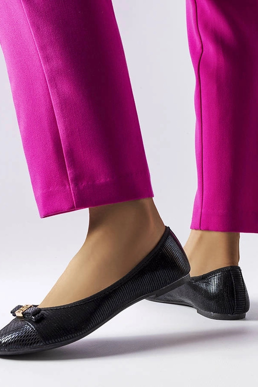 Bailarinas elegantes negras con lazo...