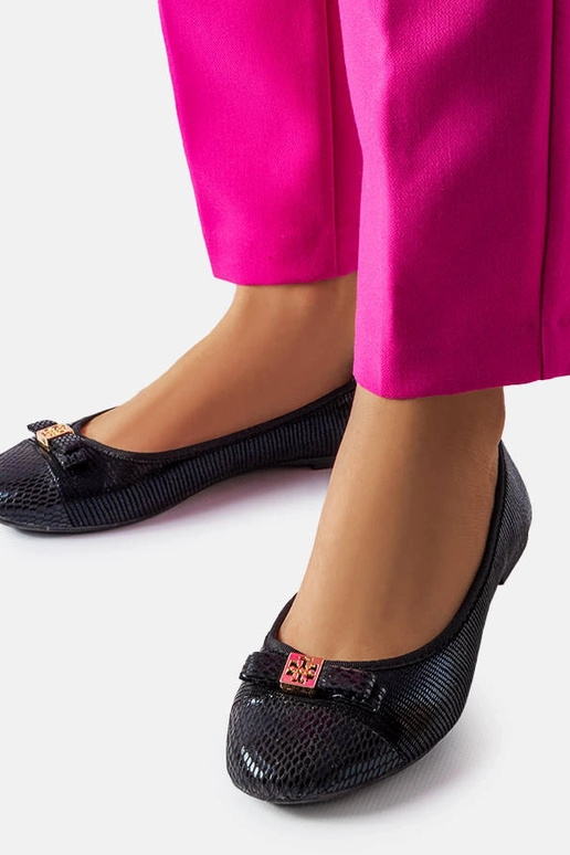 Bailarinas elegantes negras con lazo...