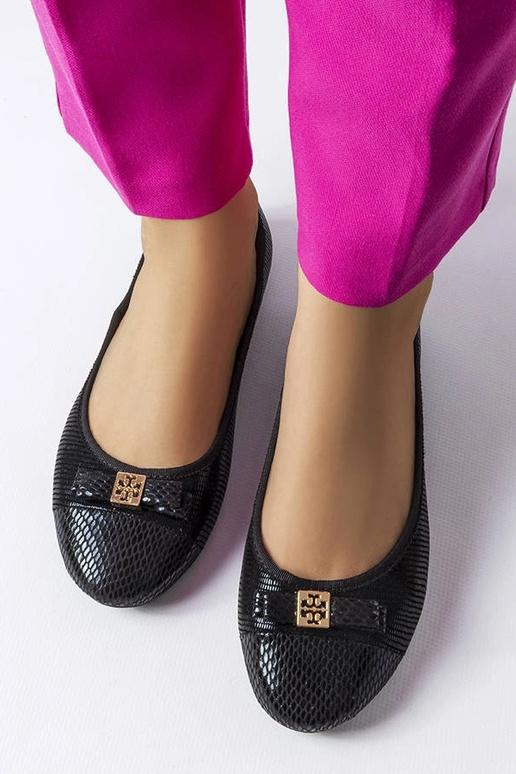 Bailarinas elegantes negras con lazo...