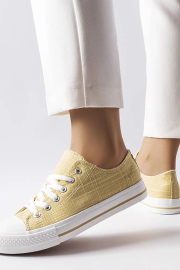 Zapatillas deportivas con purpurina dorada Vignette