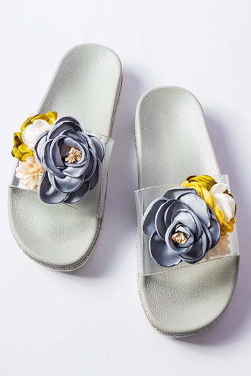Chanclas grises con parte superior transparente Hétu 2