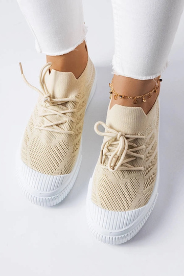 Zapatillas de deporte en tejido elástico Polaire beige 2