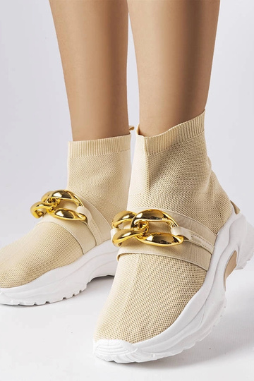 Zapatillas deportivas con cadena Baptiste en color beige