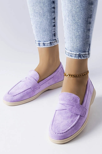 Mocasines Ferragus de gamuza ecológica color morado