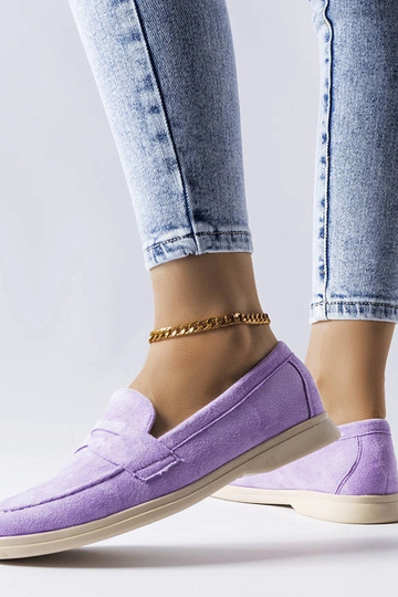 Mocasines Ferragus de gamuza ecológica color morado 2
